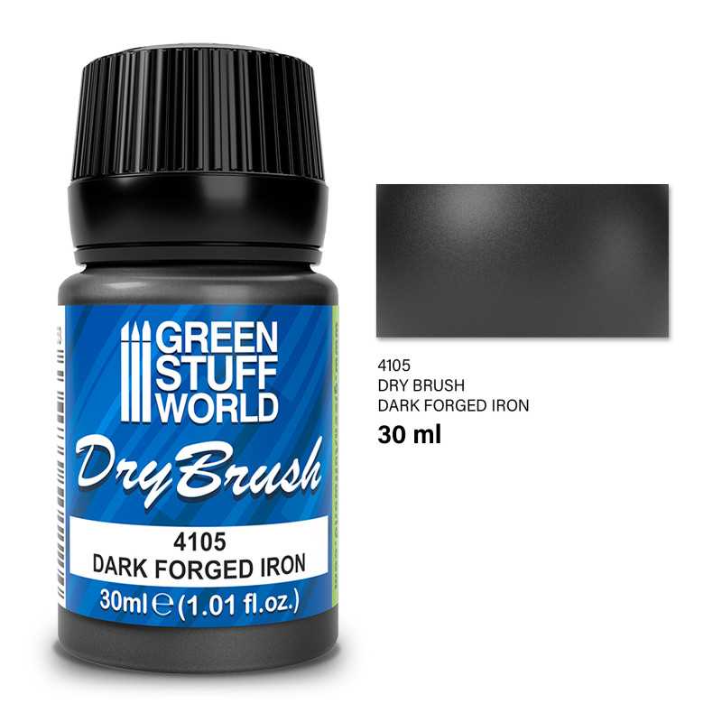 GREEN STUFF WORLD Metallic Dry Brush - DARK FORGED IRON 30 ml