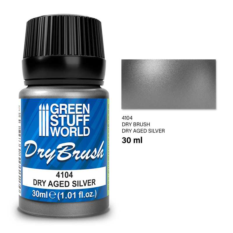 GREEN STUFF WORLD Metallic Dry Brush - DRY AGED SILVER 30 ml