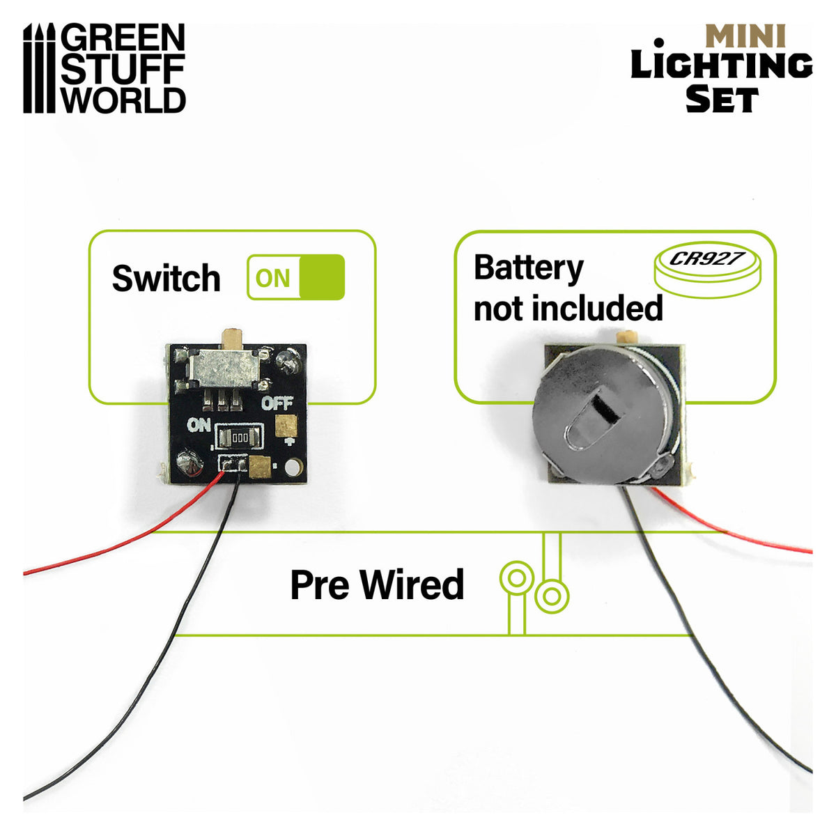 GREEN STUFF WORLD Mini Lighting Set With Switch and CR927 Battery