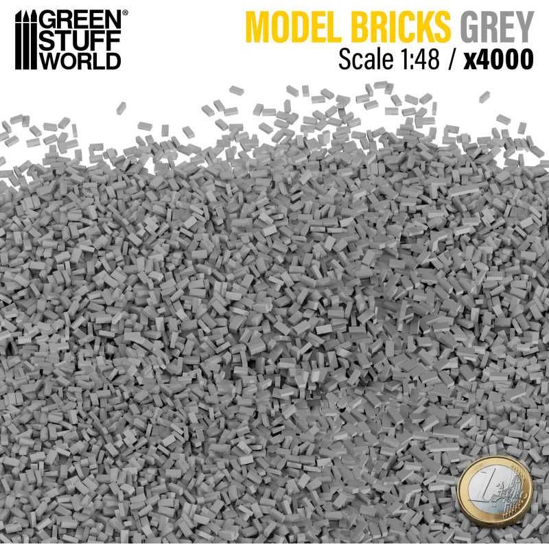 GREEN STUFF WORLD Miniature Bricks - Grey x 4000 1/48