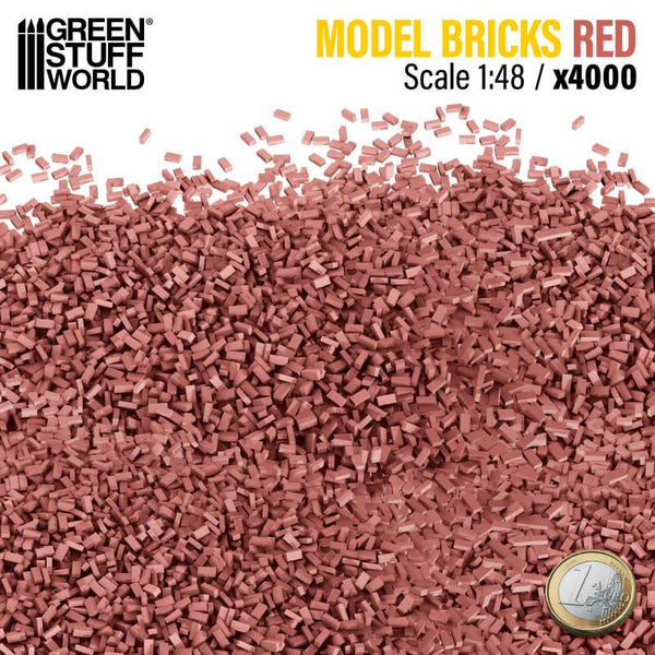GREEN STUFF WORLD Miniature Bricks - Red x 4000 1/48