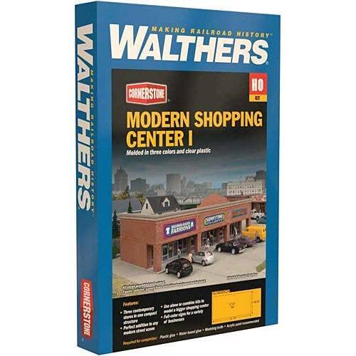 WALTHERS HO Modern Shopping Center I -- Kit - 10-1/2 x 4-15/16 x 3-1/2" 26.6 x 12.5 x 8.8cm