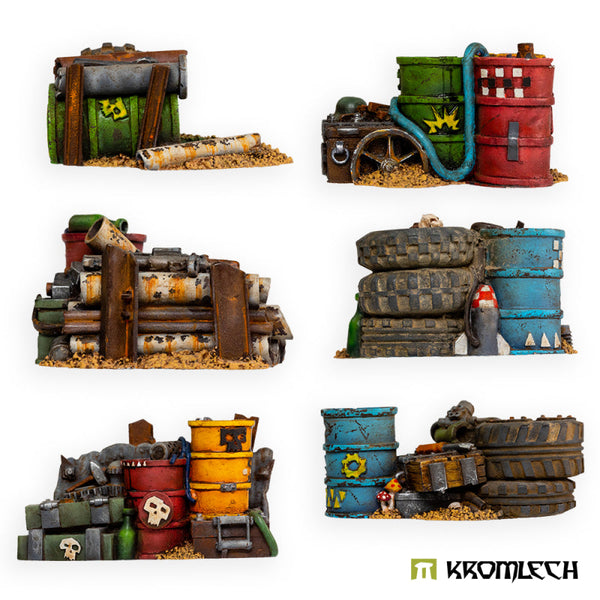 KROMLECH Orc Junk City Fuel and Ammo Piles (6)