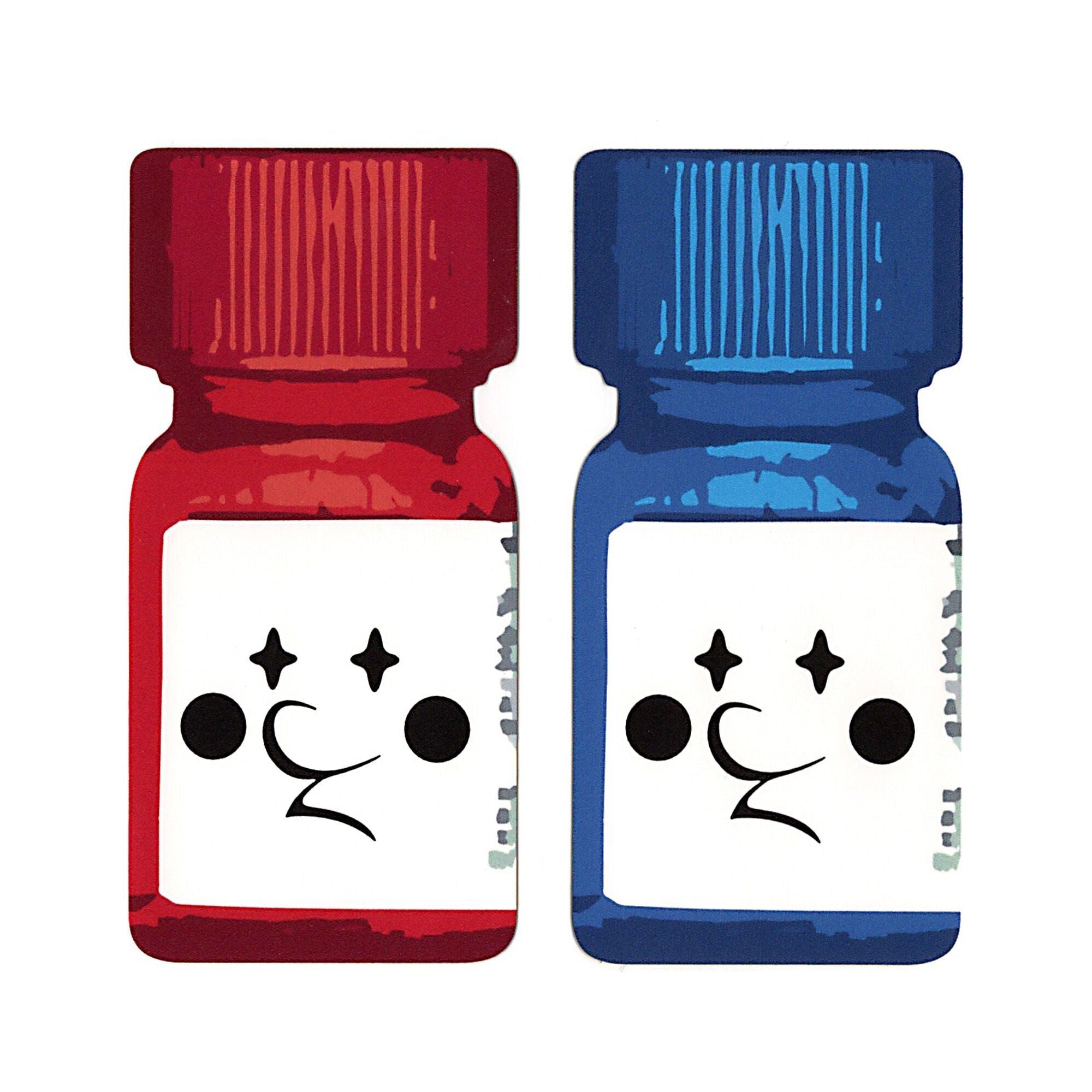 JW Bottle head sticker 2 pieces [Blue / Red]