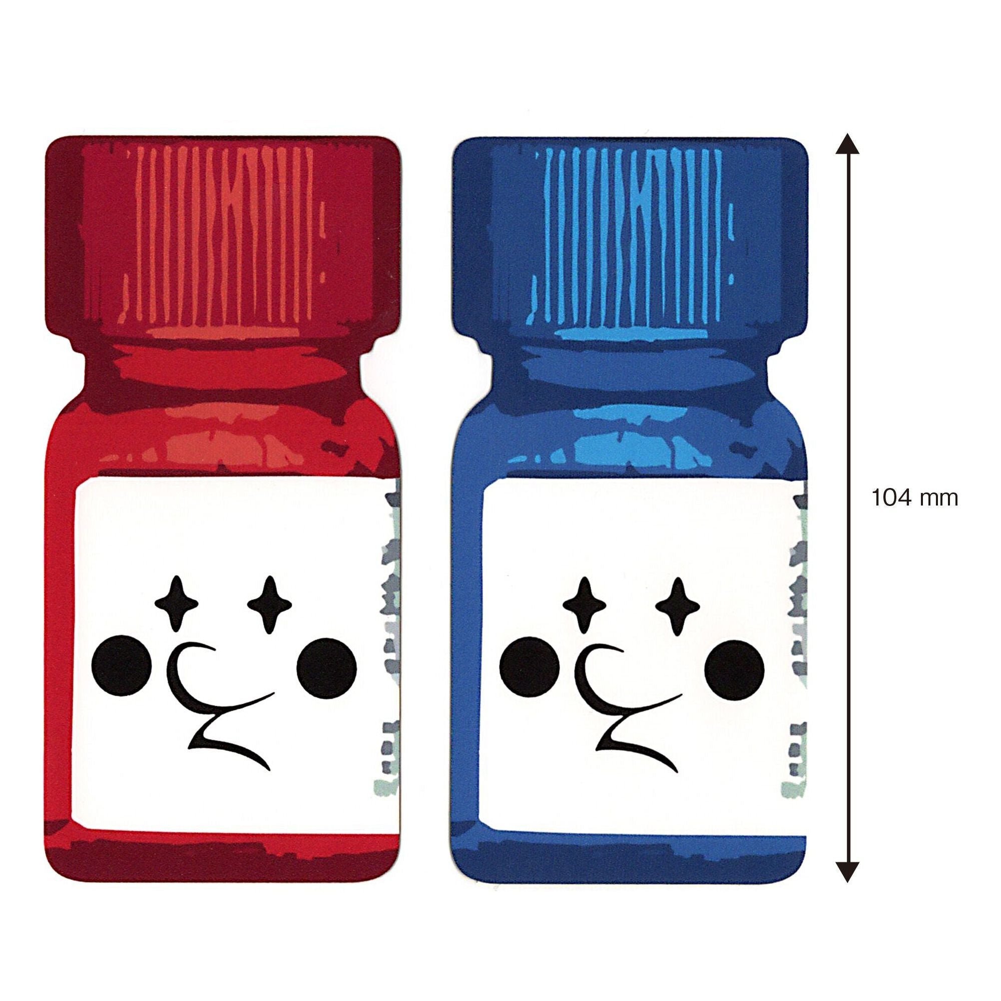 JW Bottle head sticker 2 pieces [Blue / Red]