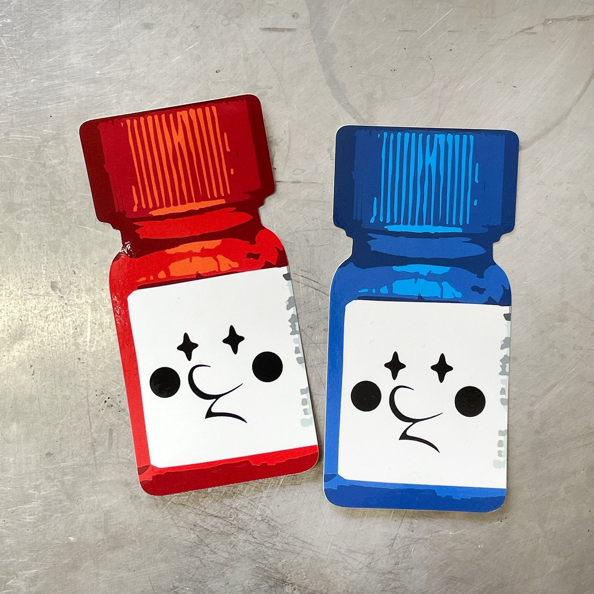 JW Bottle head sticker 2 pieces [Blue / Red]