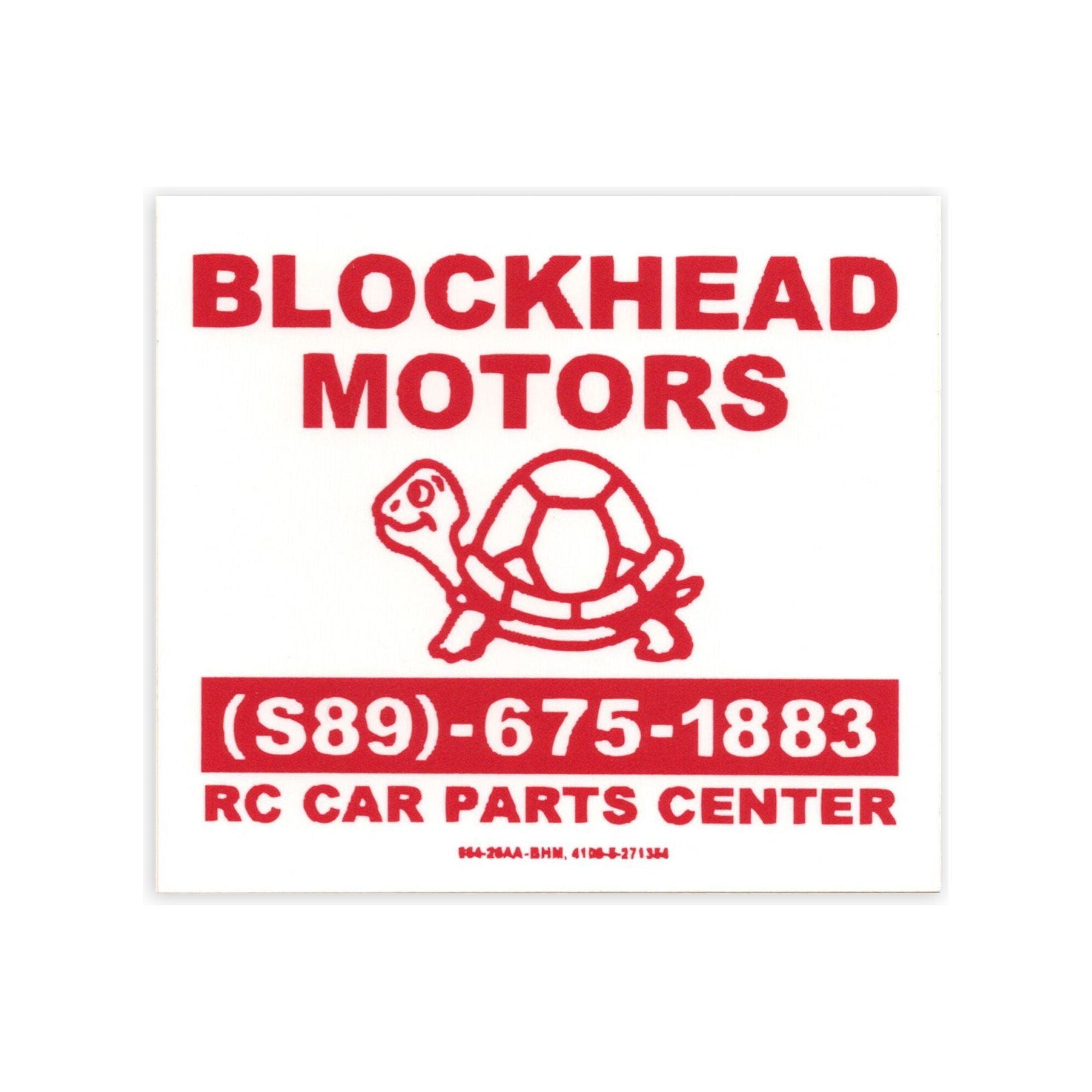 BLOCKHEAD MOTORS Big Label Sticker [Red]