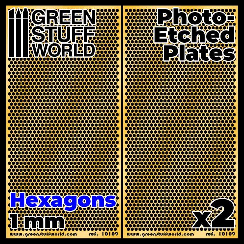 GREEN STUFF WORLD Photo-Etched Plates - Large Hexagons