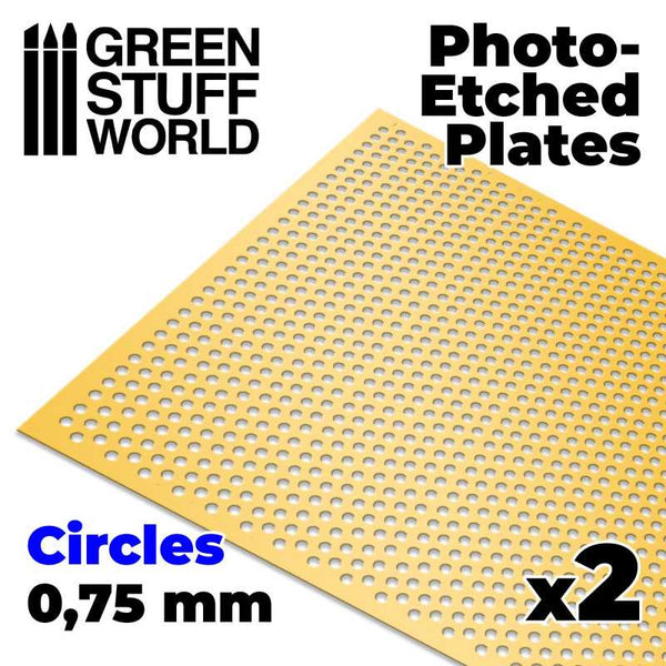GREEN STUFF WORLD Photo-Etched Plates - Medium Circles