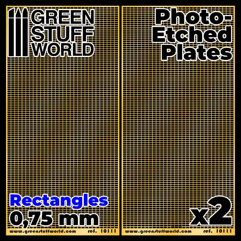 GREEN STUFF WORLD Photo-Etched Plates - Medium Rectangles