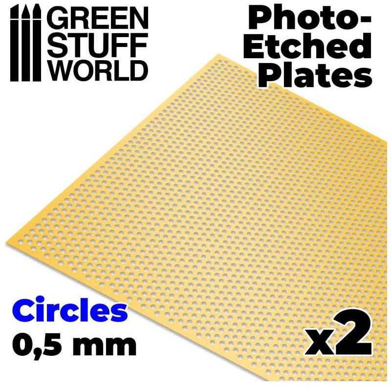 GREEN STUFF WORLD Photo-etched Plates - Circles - Size S (2