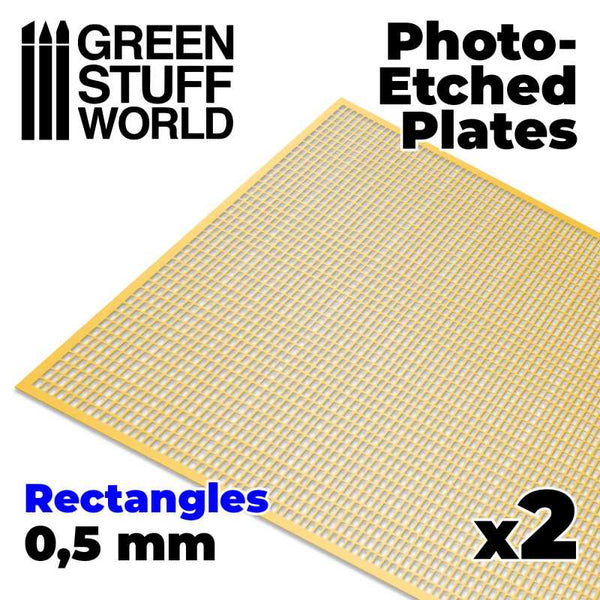 GREEN STUFF WORLD Photo-Etched Plates - Small Rectangles