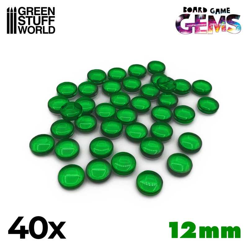 GREEN STUFF WORLD Plastic Gems 12mm - Green