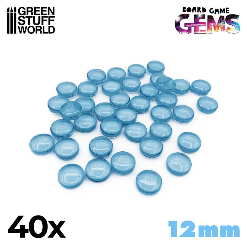 GREEN STUFF WORLD Plastic Gems 12mm - Light Blue