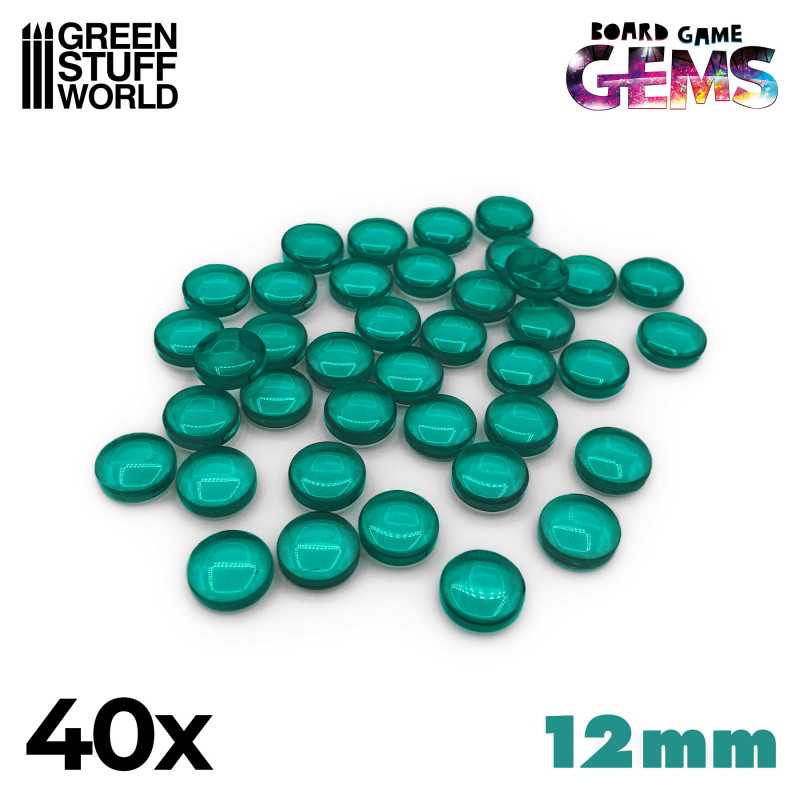 GREEN STUFF WORLD Plastic Gems 12mm - Turquoise