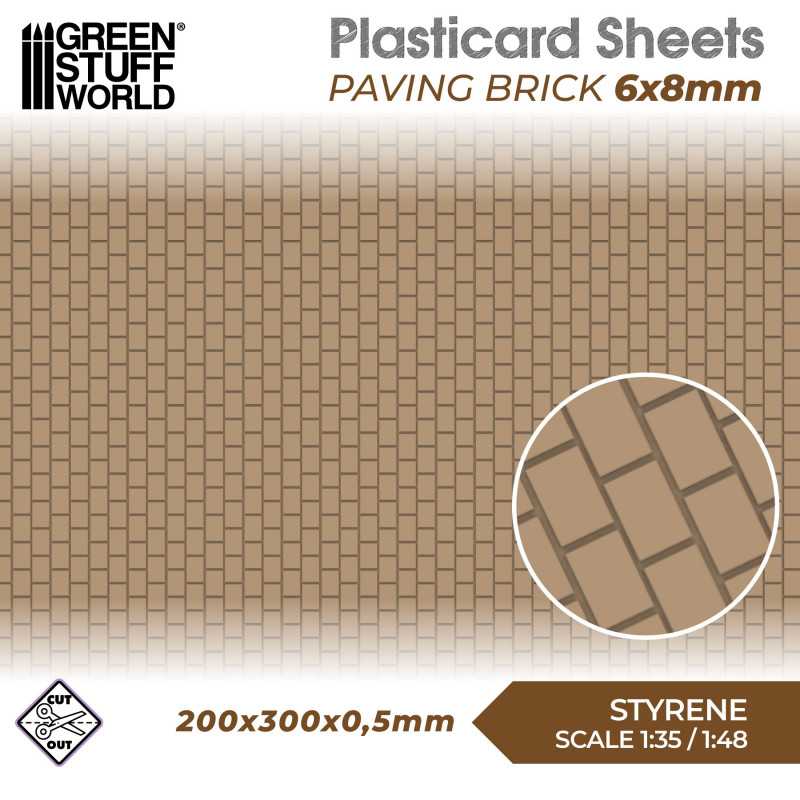 GREEN STUFF WORLD Plasticard - Paving Brick 6x8mm