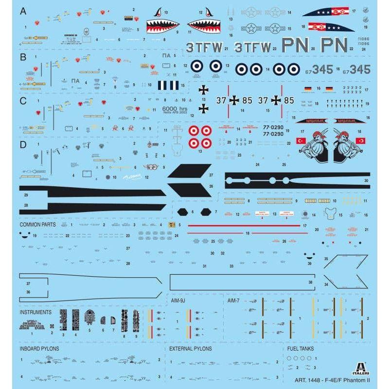 ITALERI 1/72 F-4E/F Phantom II with Super Decal Sheet