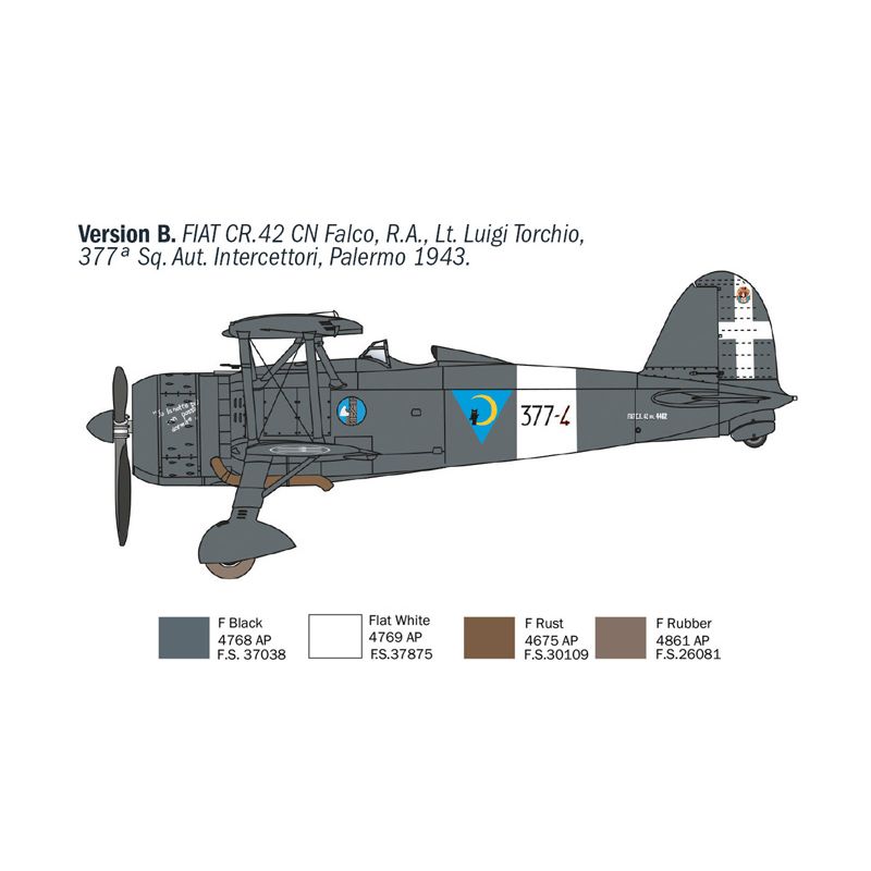 ITALERI 1/72 Fiat CR.42 CN “Falco” Night Fighter- New Parts & Super Decals