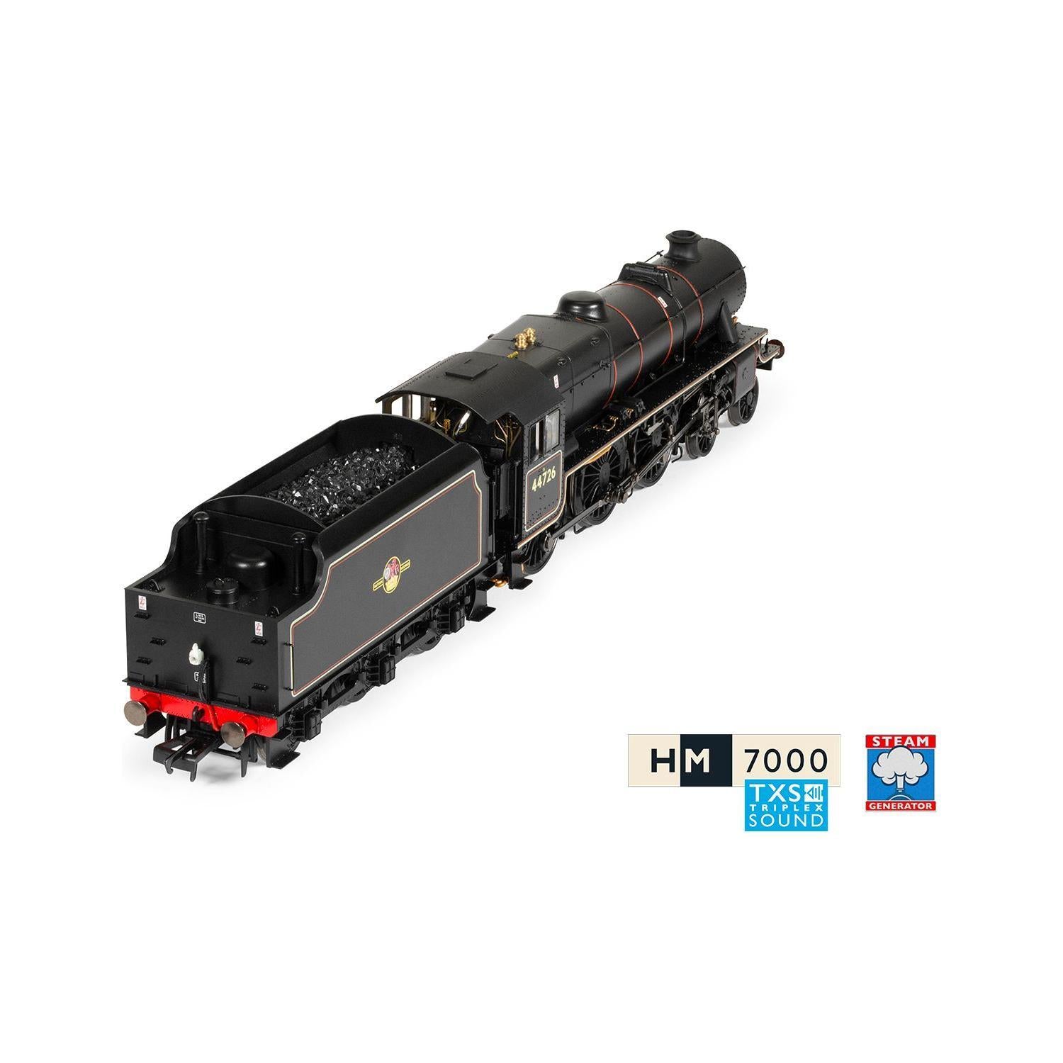 HORNBY OO BR, Stanier 5MT 'Black 5', 4-6-0, 44726 With Steam Generator - Era 5
