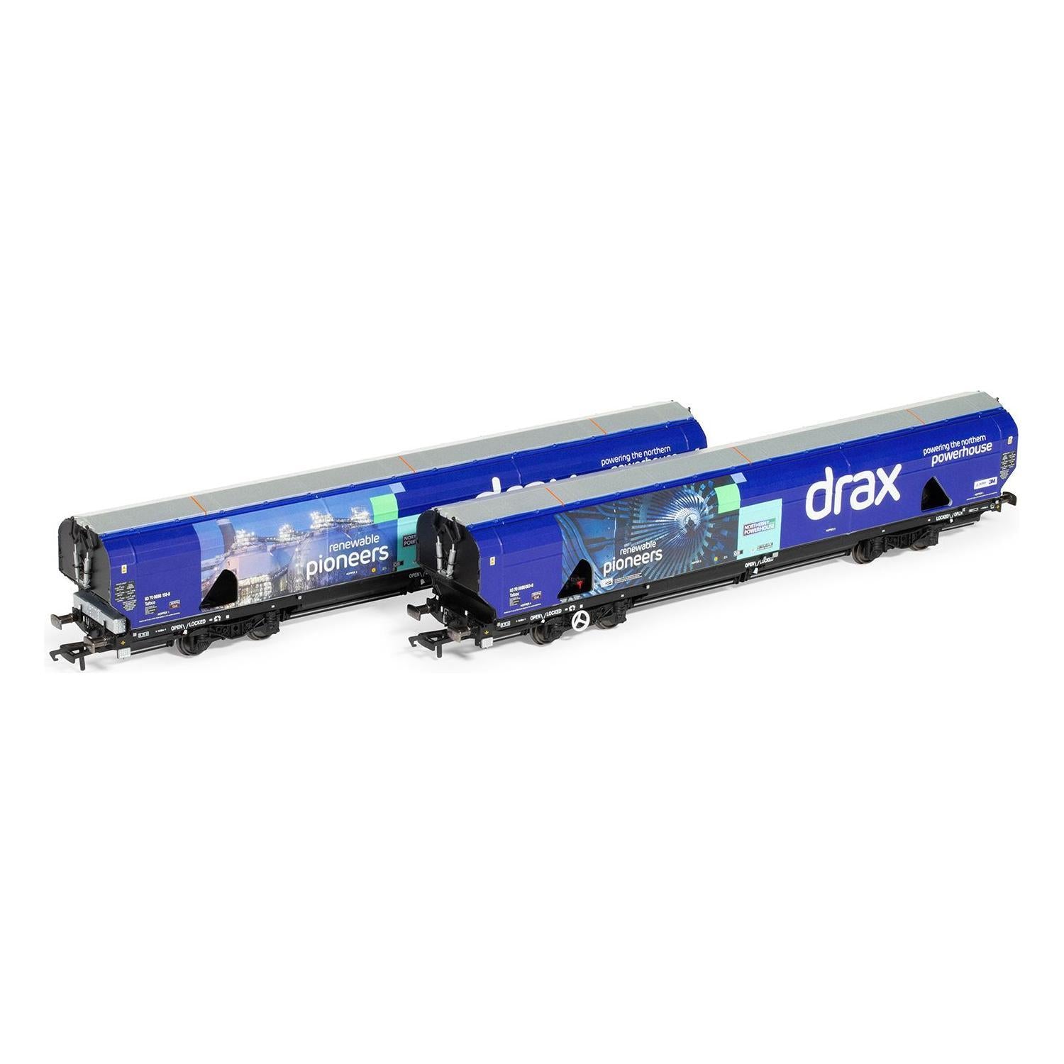 HORNBY OO Drax Biomass Wagon Pack, 83700698083-8 & 83700698158-8
