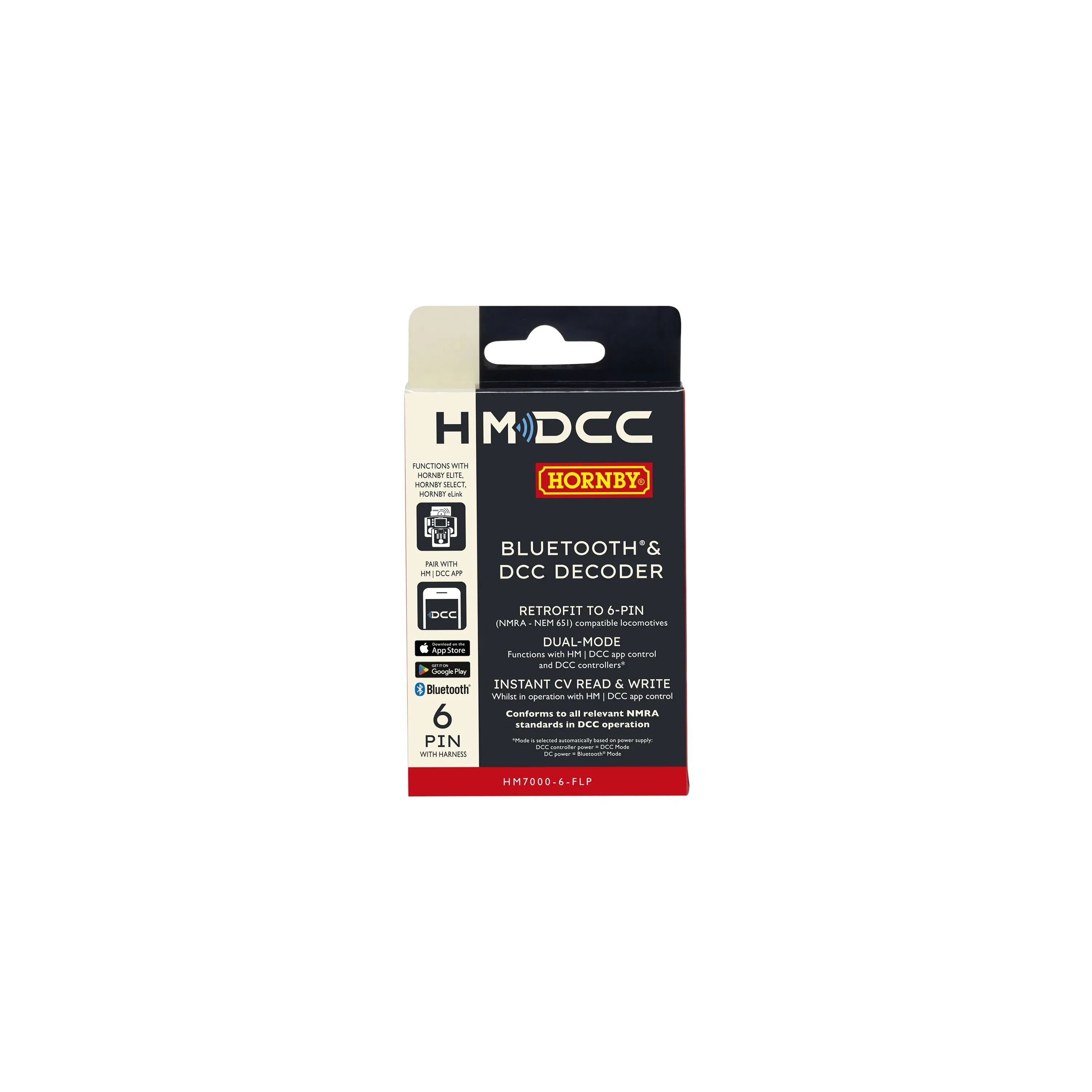HORNBY HM7000 6 BLE decoder - 6 Pin with fine wire (No Sound)