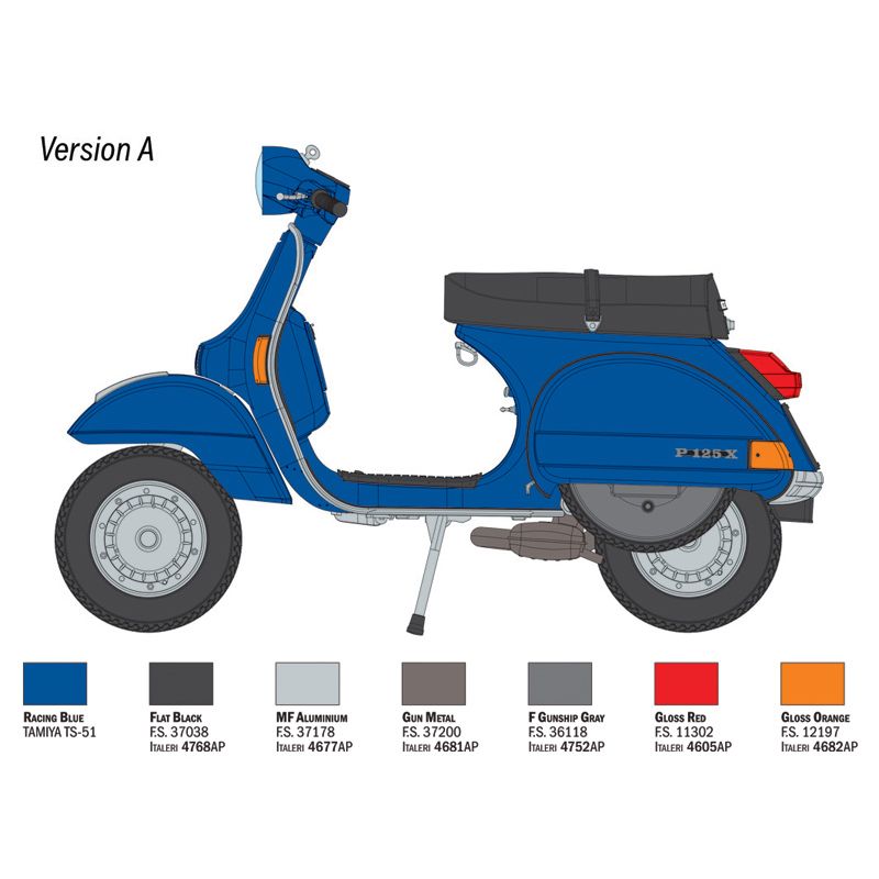 ITALERI 1/9 Vespa PX 125/150 1978- 100% New Moulds, Rubber Tyres & Parts