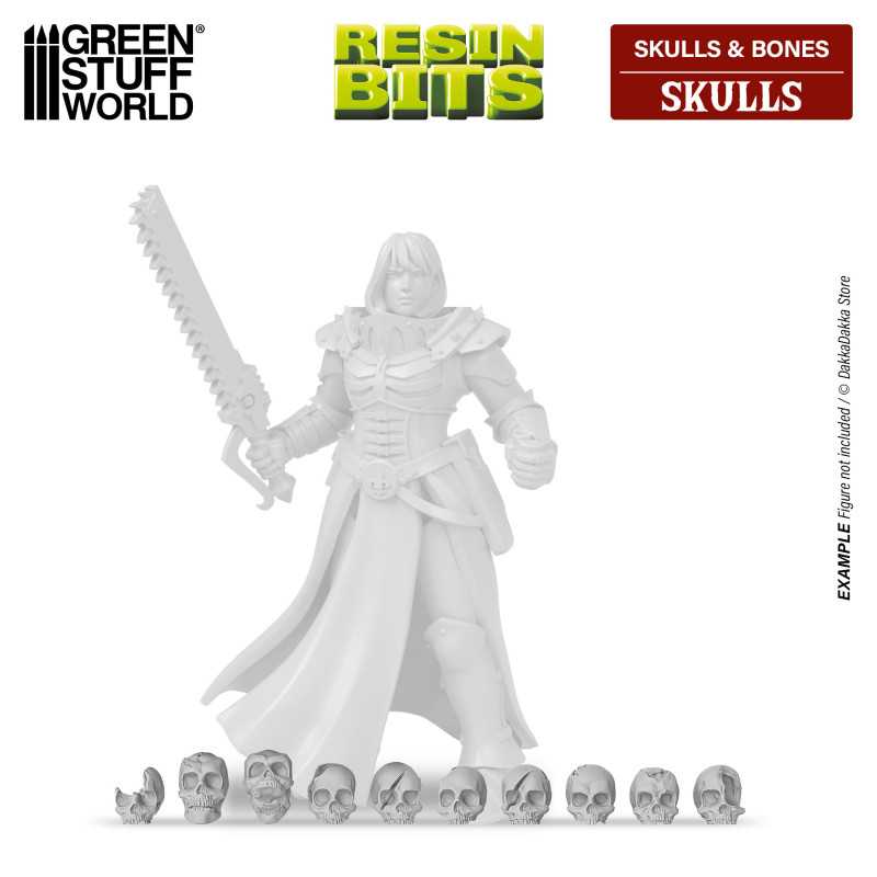 GREEN STUFF WORLD 85x Resin Skulls 1:48-1:35
