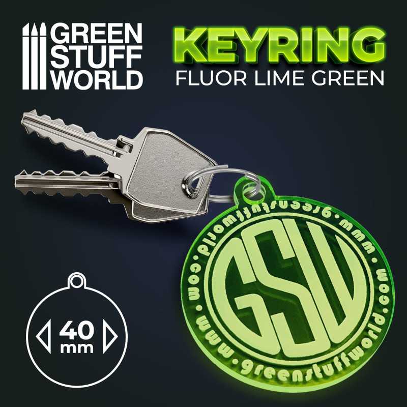 GREEN STUFF WORLD Round GSW logo Keyring - Green