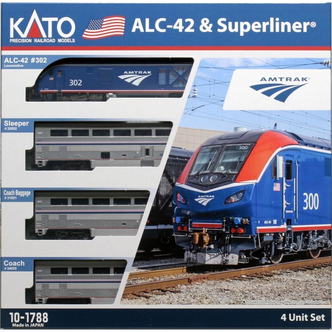 KATO Amtrak ALC-42 Charger and Superliner coaches 4 pcs (set)