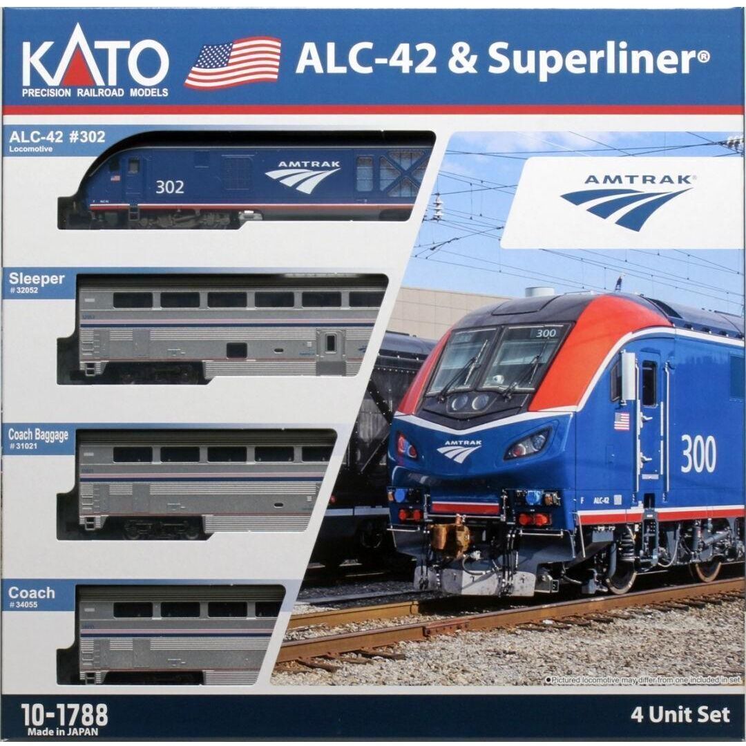 KATO Amtrak ALC-42 Charger and Superliner coaches 4 pcs (set)
