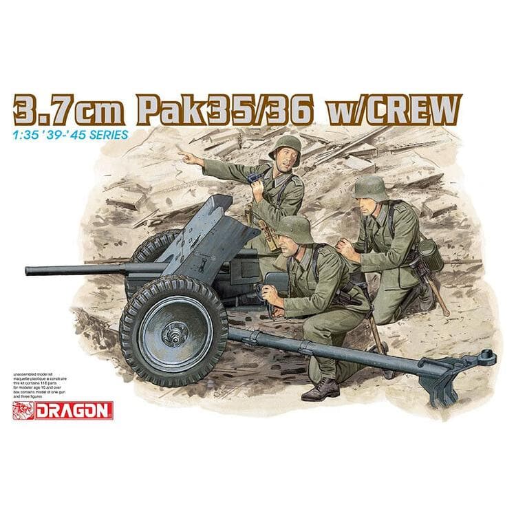 Dragon 1/35 3.7cm Pak 35/36 w/Crew Plastic Model Kit