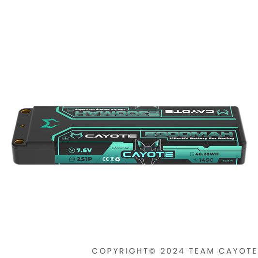 CAYOTE Racing Lipo Battery, 145C, 5300mAh, 7.6V, 40.28Wh