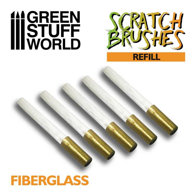 GREEN STUFF WORLD Scratch Brush Set Refill â€“ Fibre Glass