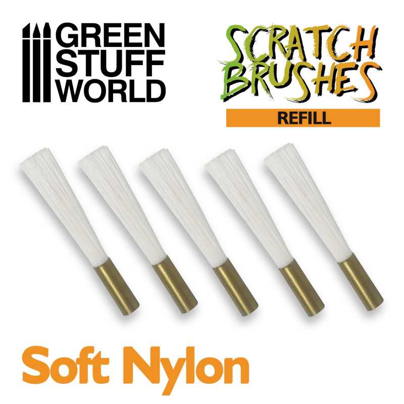 GREEN STUFF WORLD Scratch Brush Set Refill â€“ Soft nylon