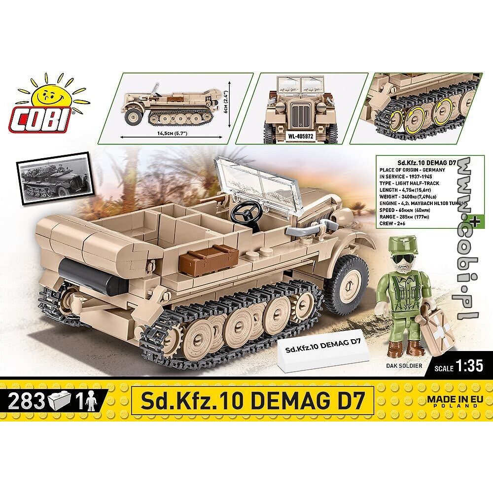 COBI World War II - Sd.Kfz.10 Demag D7 (283 Pieces)