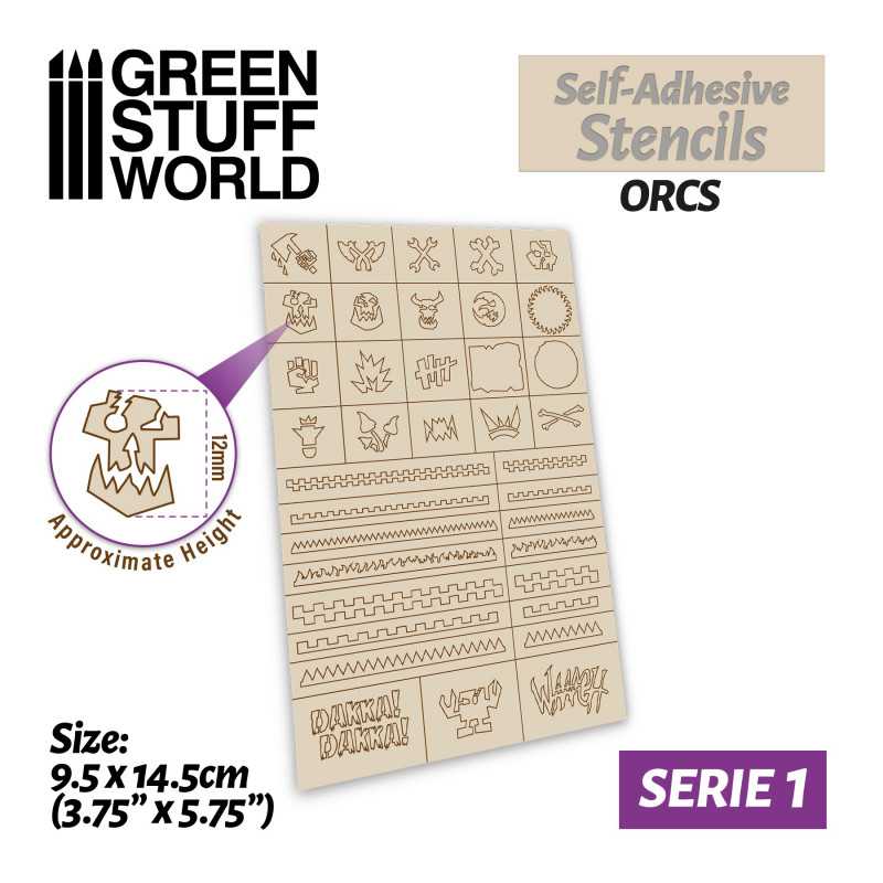 GREEN STUFF WORLD Self-adhesive stencils - Orcs