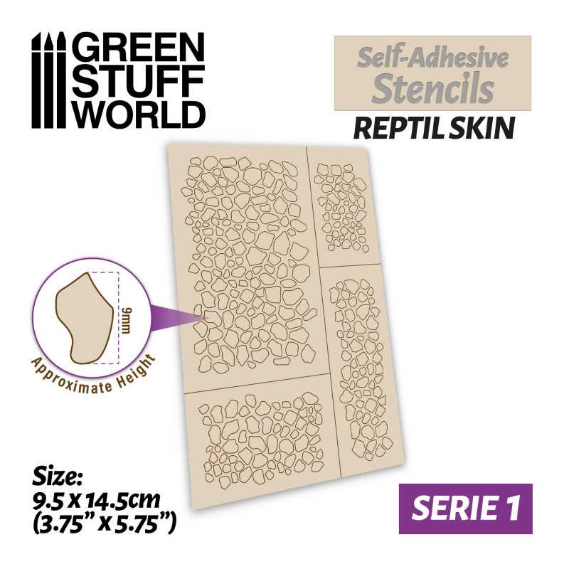 GREEN STUFF WORLD Self-adhesive stencils - Reptil skin