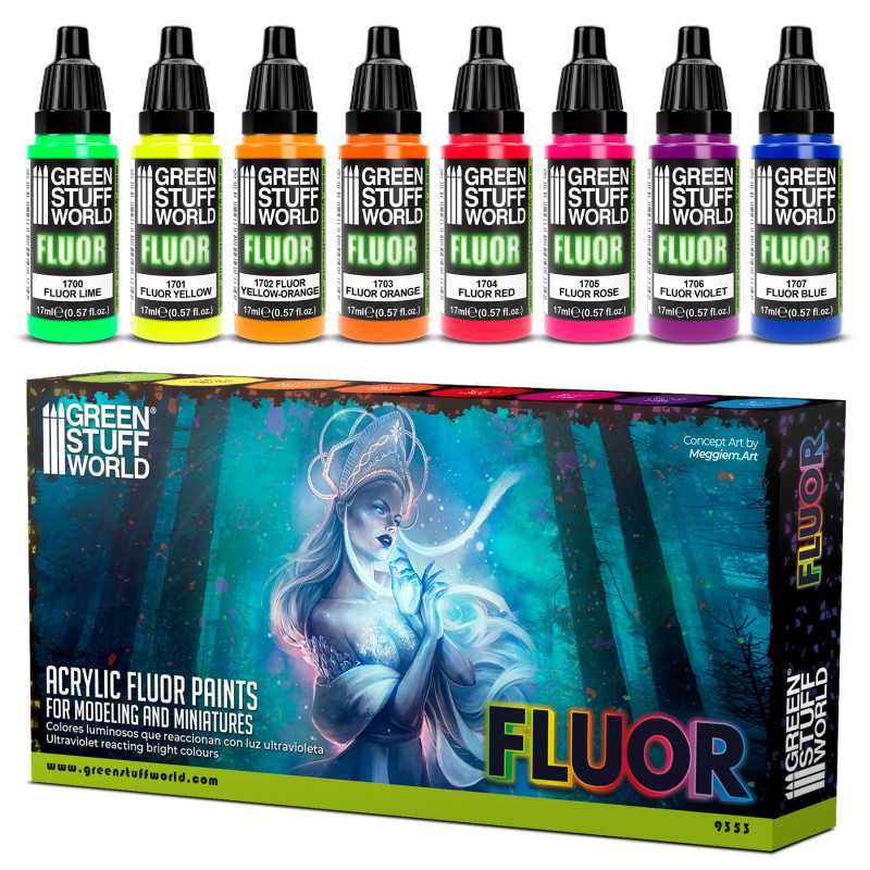 GREEN STUFF WORLD Set x8 Fluor Paints