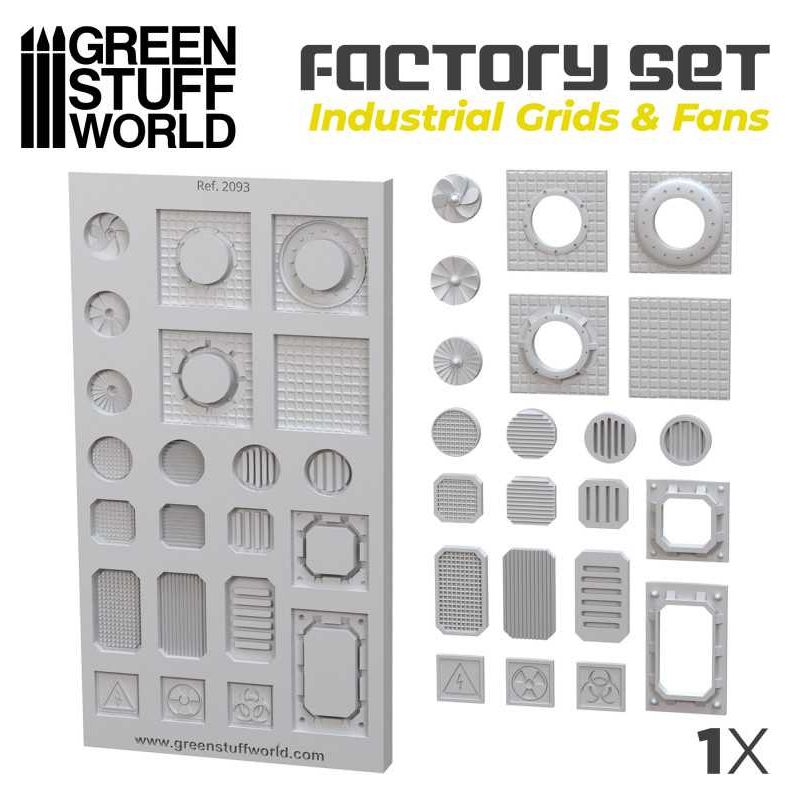 GREEN STUFF WORLD Silicone Molds - Grids and Fans