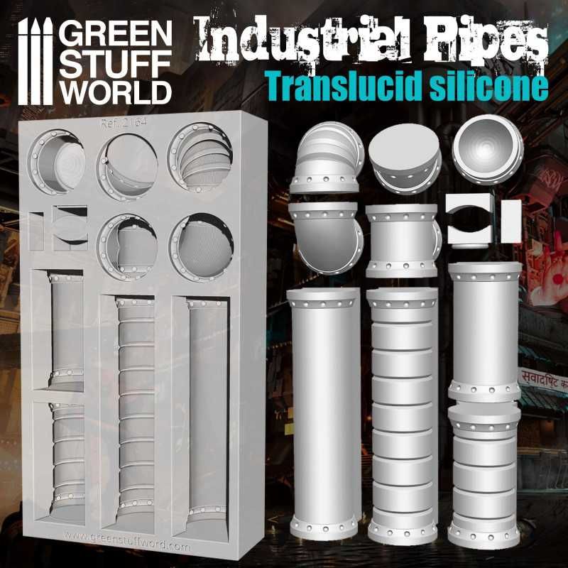 GREEN STUFF WORLD Silicone Molds - Industrial Pipes