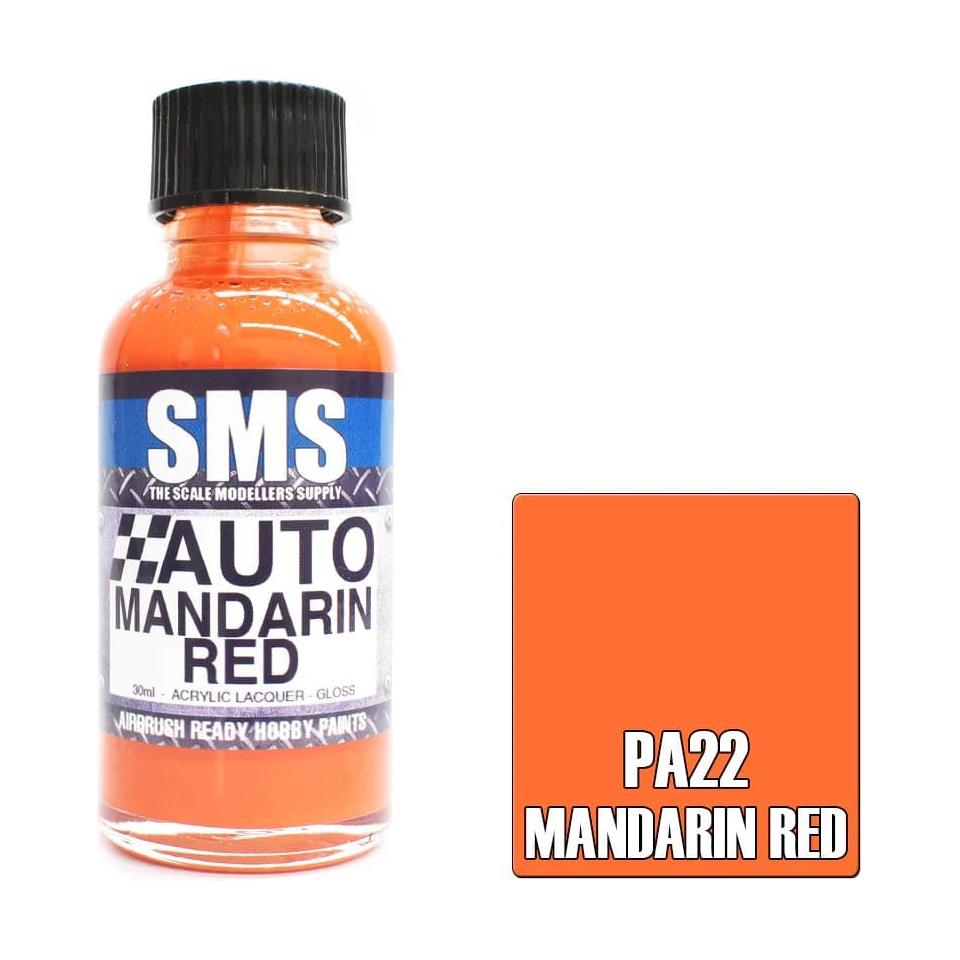 SMS Auto Colour MANDARIN RED Lacquer Gloss 30ml