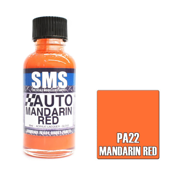SMS Auto Colour MANDARIN RED Lacquer Gloss 30ml