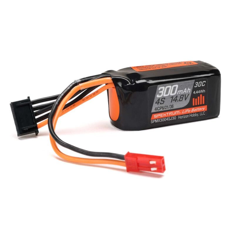 SPEKTRUM 300mah 4S 14.8V 30c LiPo Battery with JST Connector suit Micro Draco, Scrappy