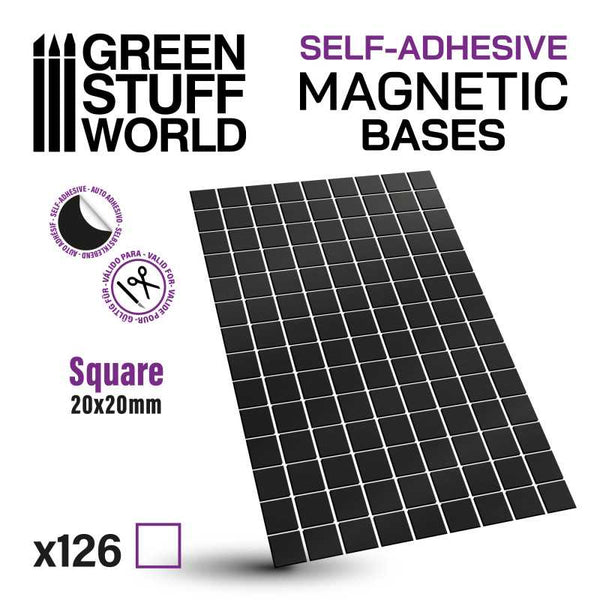 GREEN STUFF WORLD Square Magnetic Sheet Self-Adhesive - 20x