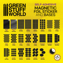 GREEN STUFF WORLD Square Magnetic Sheet Self-Adhesive - 25x