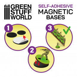 GREEN STUFF WORLD Square Magnetic Sheet Self-Adhesive - 25x