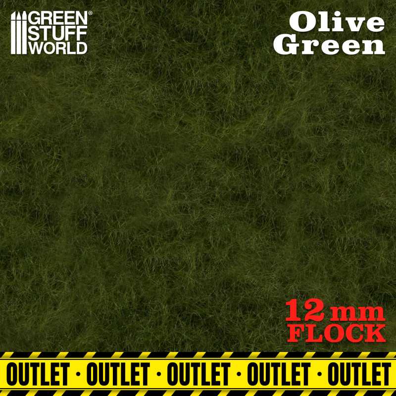GREEN STUFF WORLD Static Grass Flock 12mm - Olive Green
