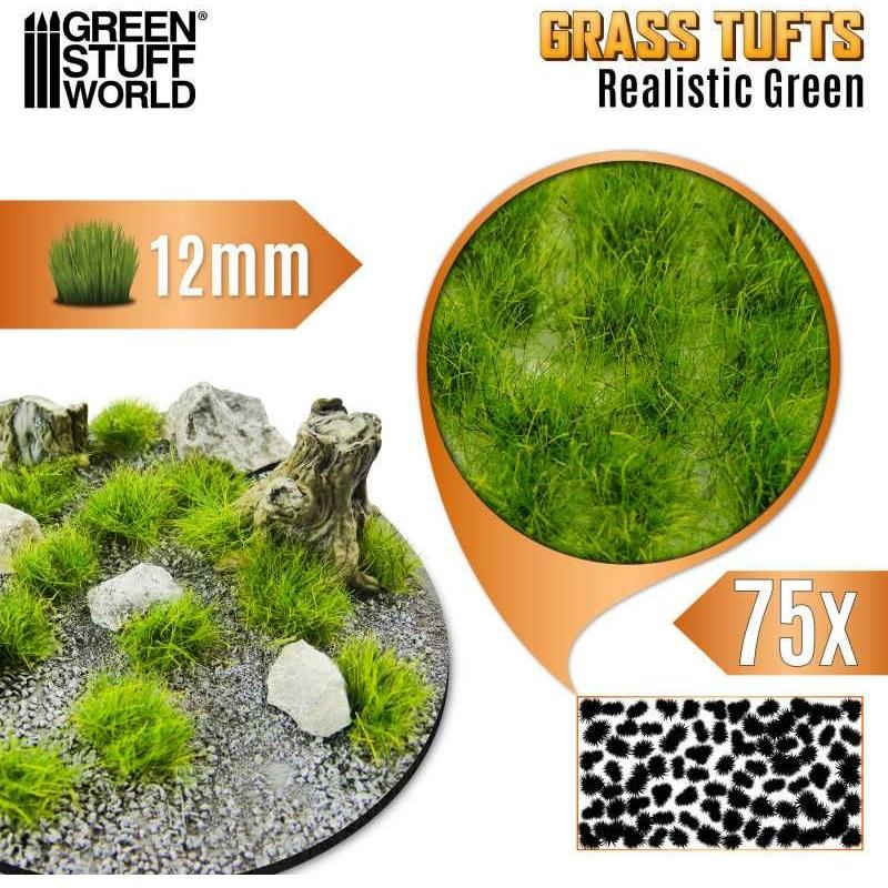 GREEN STUFF WORLD Grass TUFTs XXL 12mm - REALISTIC GREEN