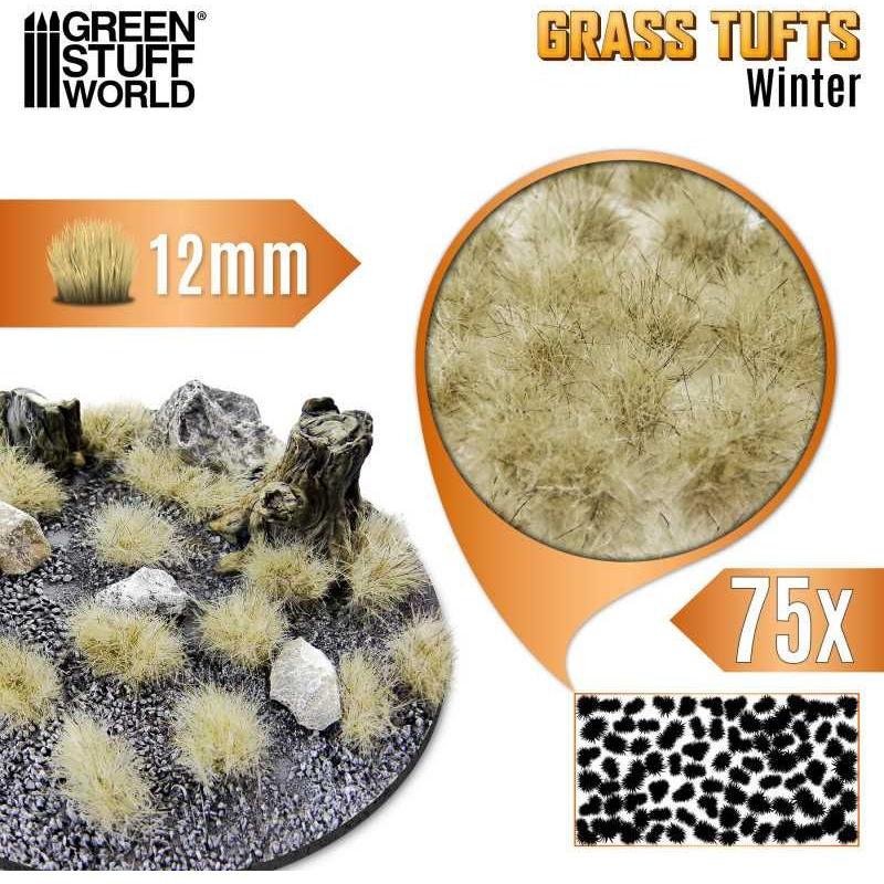 GREEN STUFF WORLD Static Grass Tufts 12 mm - Winter White
