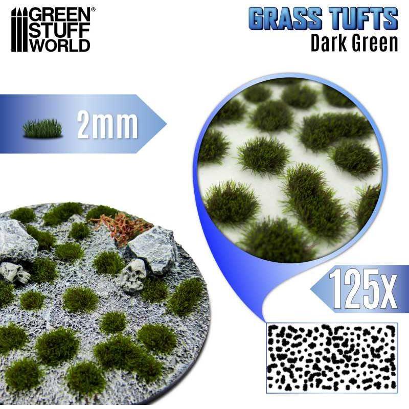 GREEN STUFF WORLD Static Grass Tufts 2 mm - Dark Green